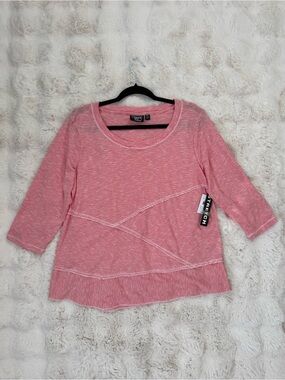 Onque Casuals Pink and White Striped Top